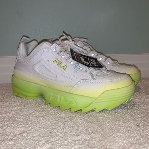 FILA Disruptor | White/ Neon Green-Yellow | US 9
